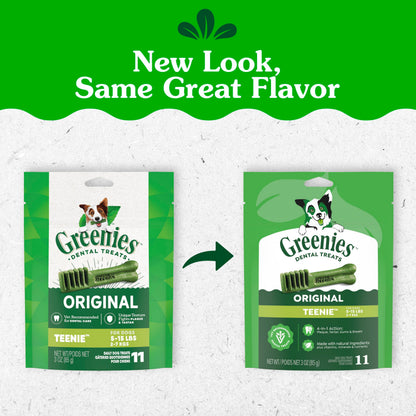 Greenies Teenie Natural Dental Dog Treats – Fresh Mint Flavor, 43 Count
