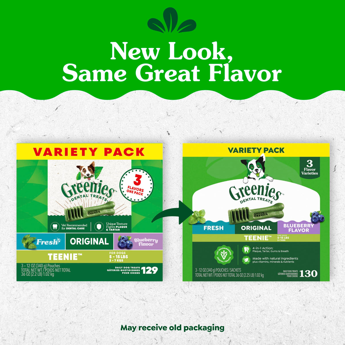 Greenies Teenie Natural Dental Dog Treats – Fresh Mint Flavor, 43 Count
