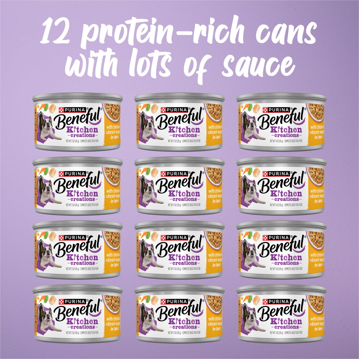 Purina Beneful Kitchen Creations Lamb Wet Dog Food in Sauce, 12 Cans