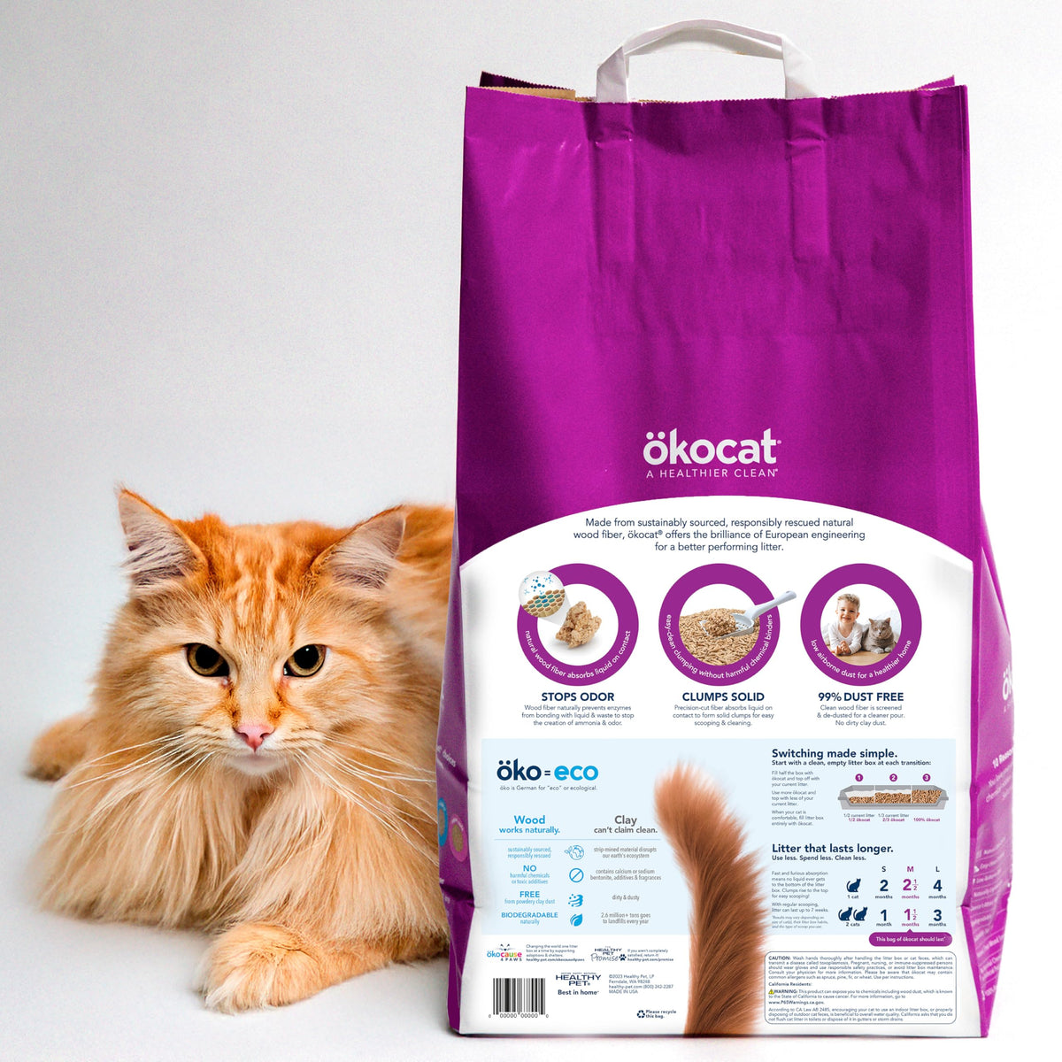 ökocat Low-Tracking Natural Wood Clumping Cat Litter, 14 lb