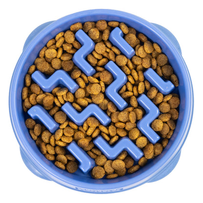Slow Feeder Dog Bowl Blue – alternate angle view