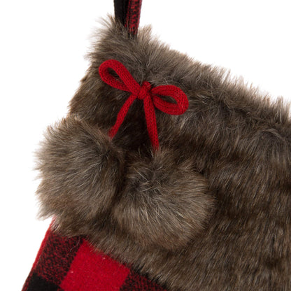 Glitzhome LED Christmas Stockings – 21" Embroidered Linen Stockings, 2-Pack