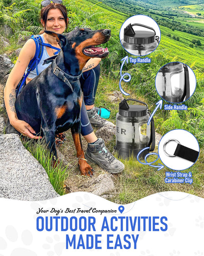lesotc leak-proof dog water dispenser for hiking