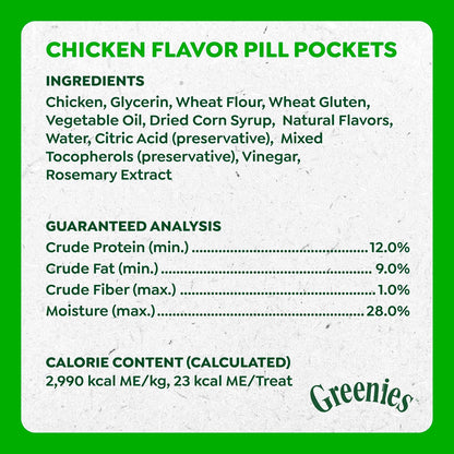 Greenies Pill Pockets for Large Dogs – Chicken Flavor, 15.8 oz