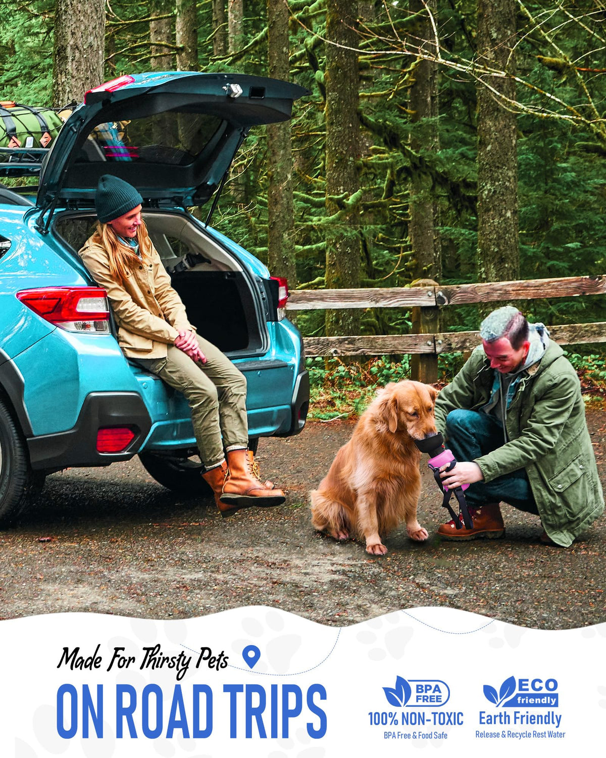 lesotc leak-proof dog water dispenser for hiking