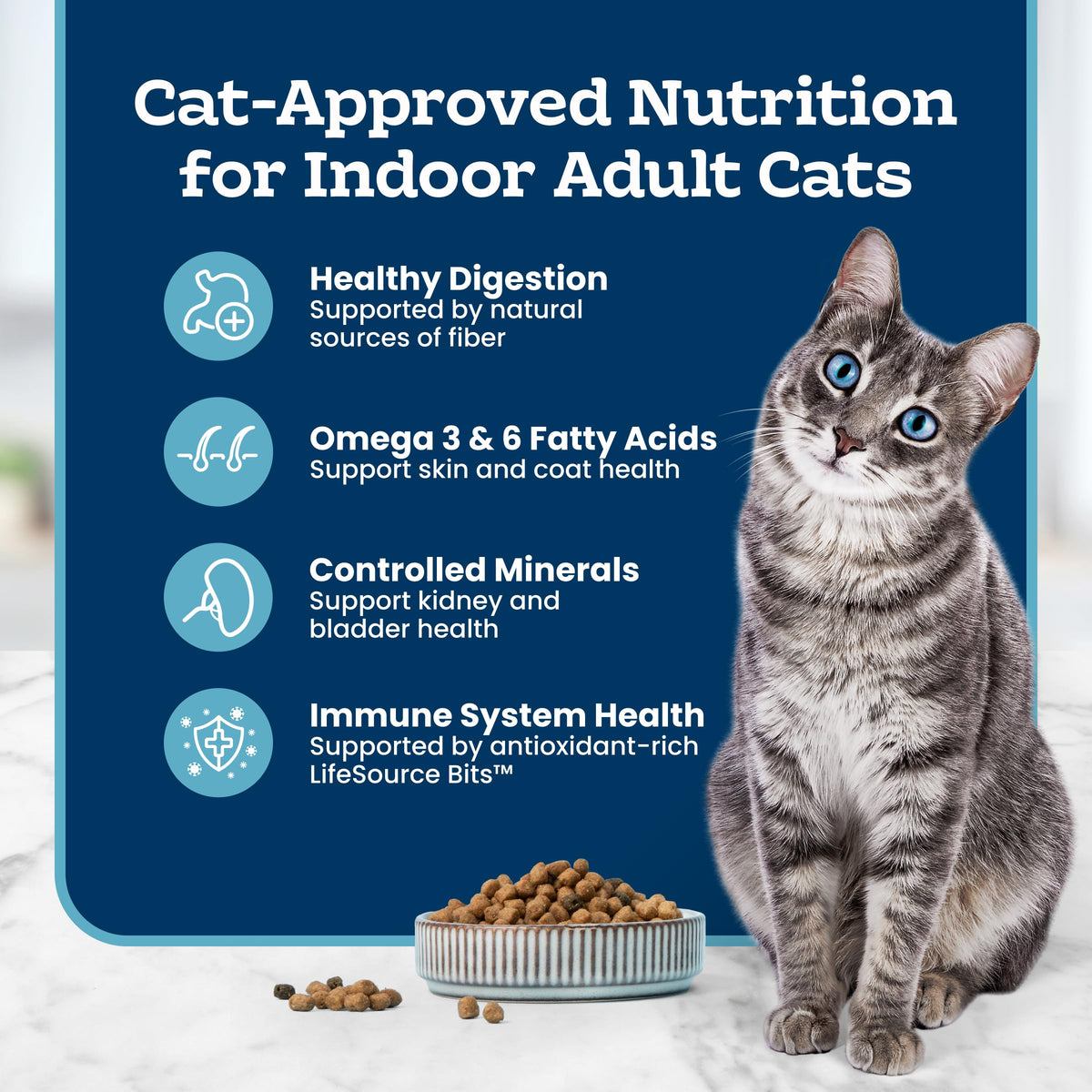 Blue Buffalo Tastefuls Chicken Dry Cat Food for Adult Indoor Cats, 7 lb
