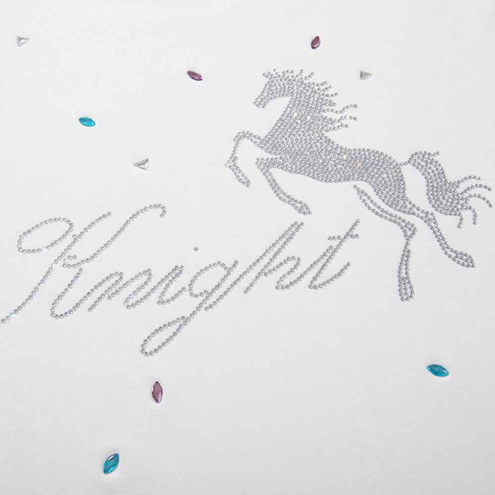 Animal horse rhinestone short sleeved t-shirt