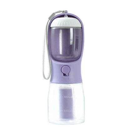 3‑in‑1 Dog Water Food Cup Portable Pet Bottle with Waste Bag Holder Travel