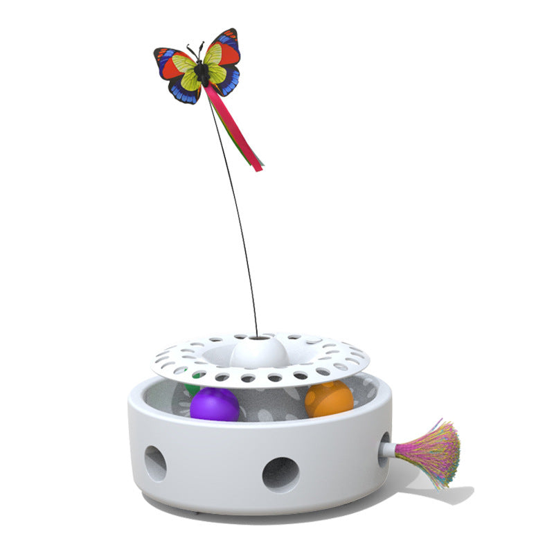Smart Three-In-One Cat Butterfly Toy Pet Funny Cat Feather Punching Machine Self-Hi Funny Cat Stick Toy