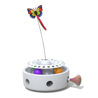 Smart Three-In-One Cat Butterfly Toy Pet Funny Cat Feather Punching Machine Self-Hi Funny Cat Stick Toy