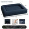 Navy blue large loop velvet fabric