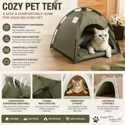 Pet Tent Bed Cats House Supplies Products Accessories Warm Cushions Furniture Sofa Basket Beds Winter Clamshell Kitten Tents Cat