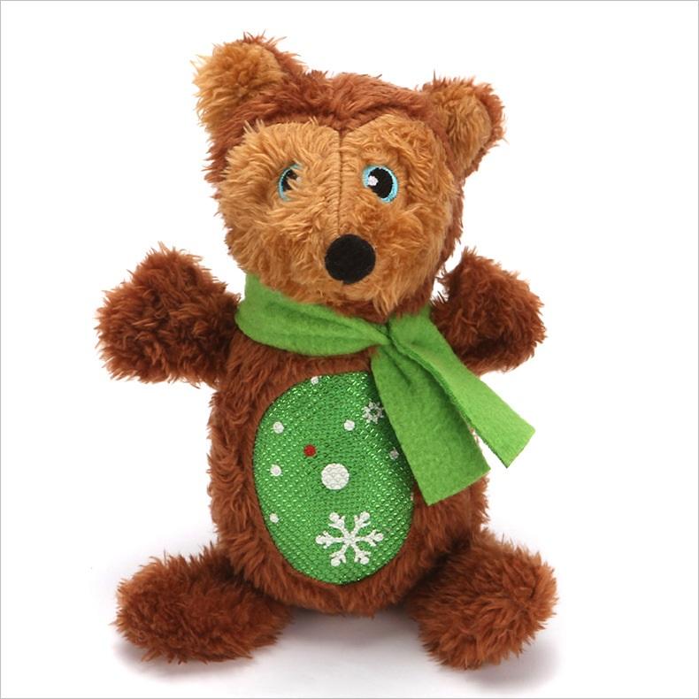 Christmas Plush Squeaker Dog Toy with Rope – Santa, Snowman & Elk Chew Toys