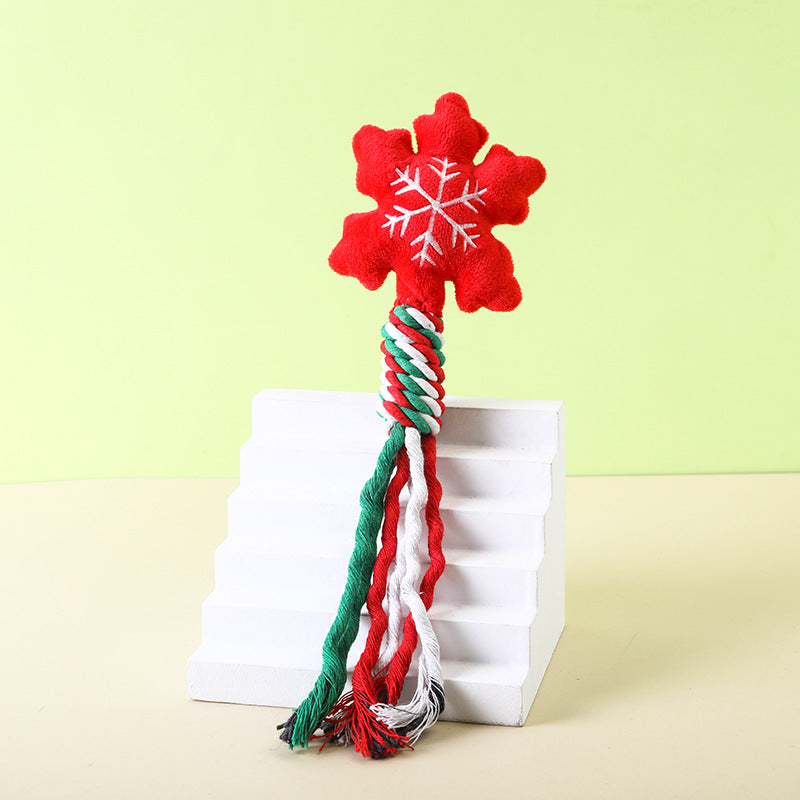 Christmas Plush Rope Dog Toy – Festive Chew Toy in 6 Holiday Designs