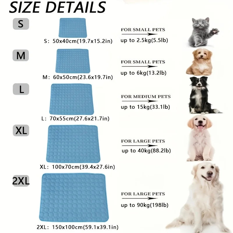 Self-Cooling Dog Mat – Reusable Cooling Pet Bed for Summer