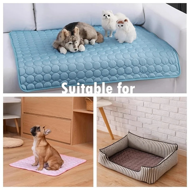 Self-Cooling Dog Mat – Reusable Cooling Pet Bed for Summer