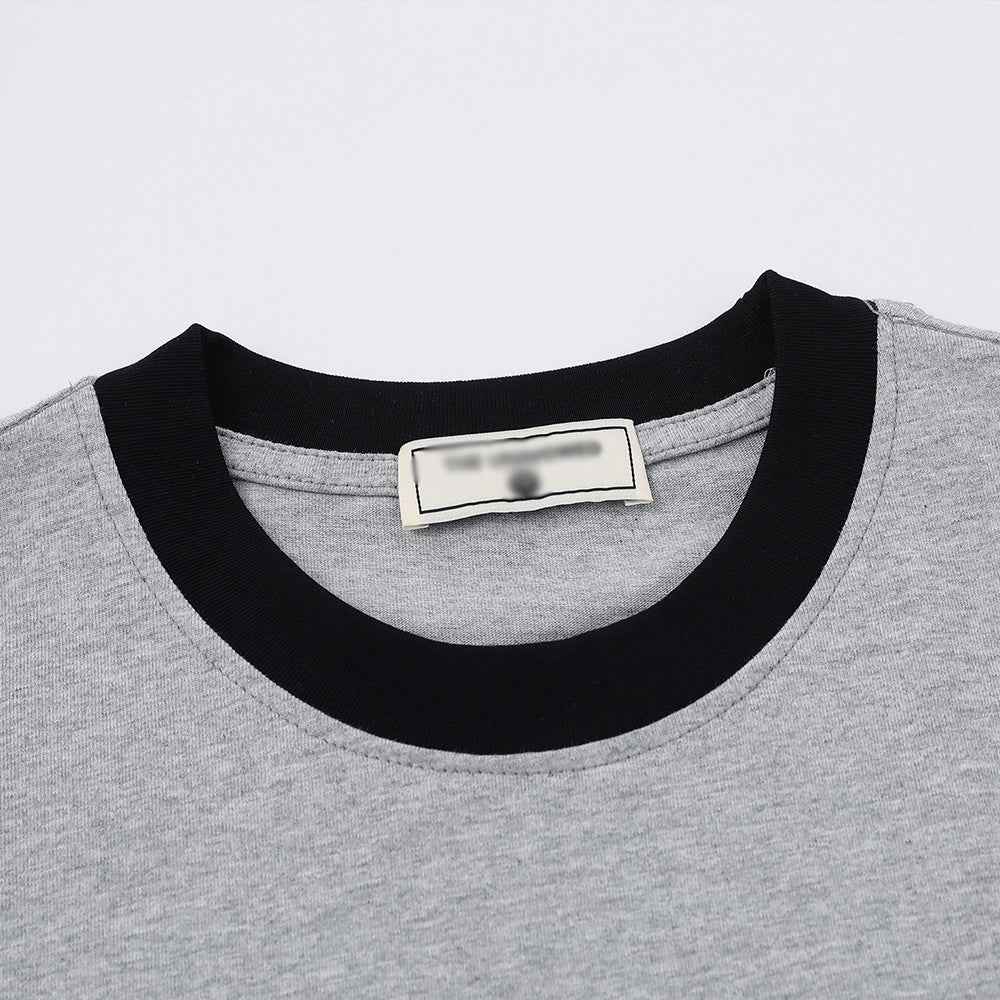 Animal horse 3D embroidery short sleeved t-shirt