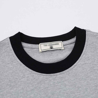 Animal horse 3D embroidery short sleeved t-shirt