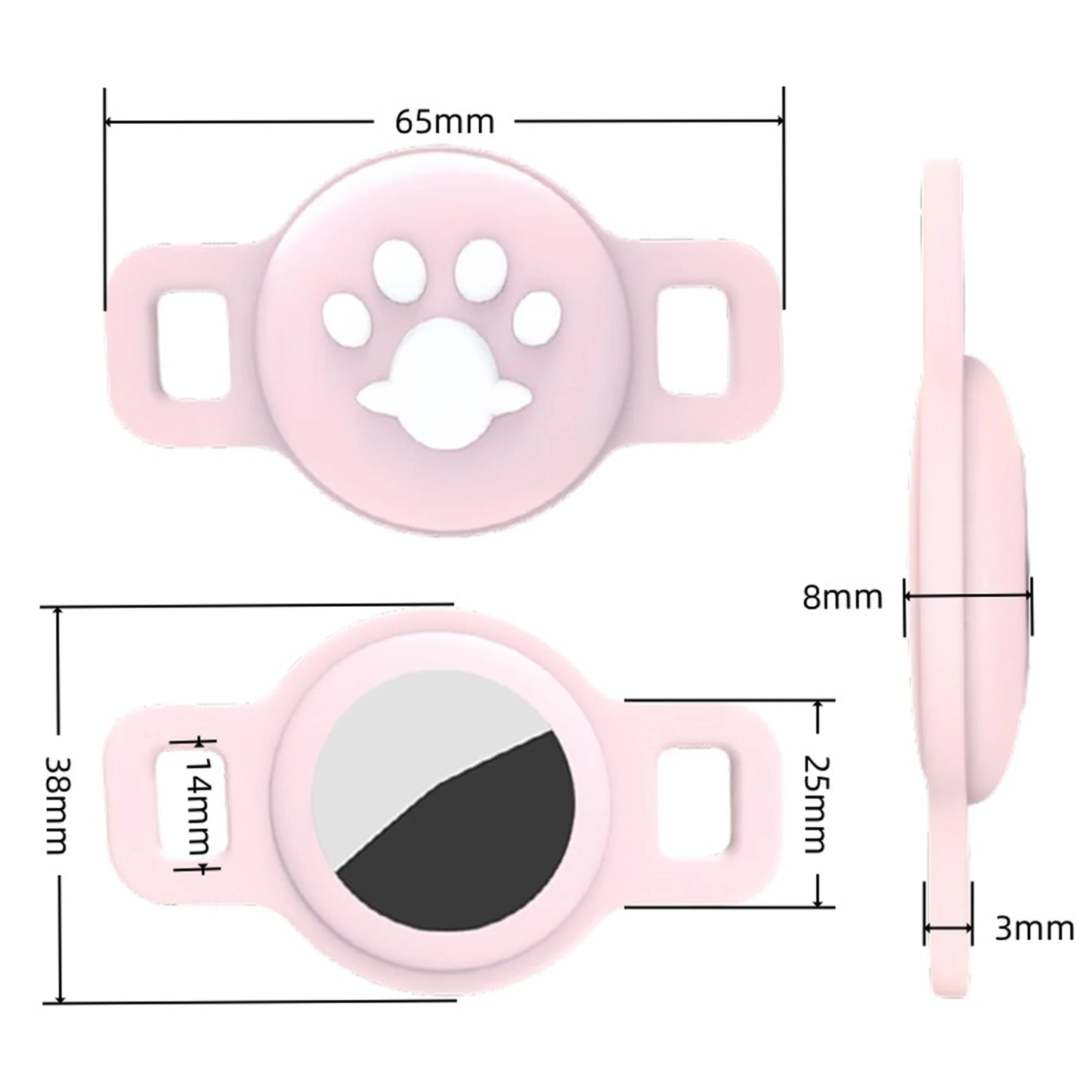 Airtag Cat Collar Holder, Small Air tag Cat Collar Holder Silicone Case Cover for Cat Dog Pet Collar Harness Loop