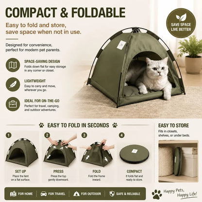 Pet Tent Bed Cats House Supplies Products Accessories Warm Cushions Furniture Sofa Basket Beds Winter Clamshell Kitten Tents Cat