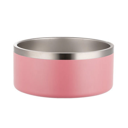 Large Capacity Dog Bowl Stainless Steel Round Dog Food Bowl Double Layer Vacuum Feeding Pet Bowl Non Slip