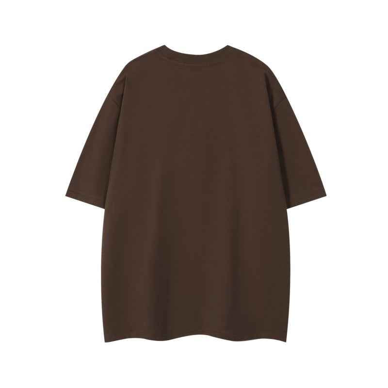 Animal print T-shirt for men and women with loose short sleeves