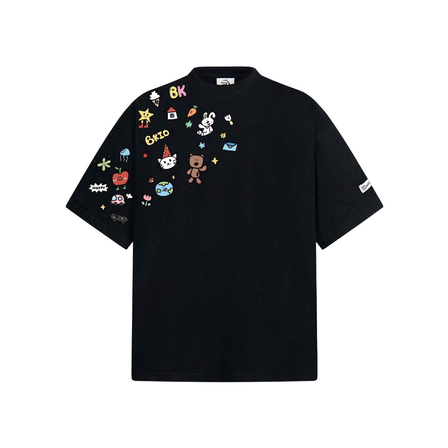 Street Style Fun Animal Letter Print Short Sleeve T-Shirt Unisex Loose Casual Half Sleeve Wholesale