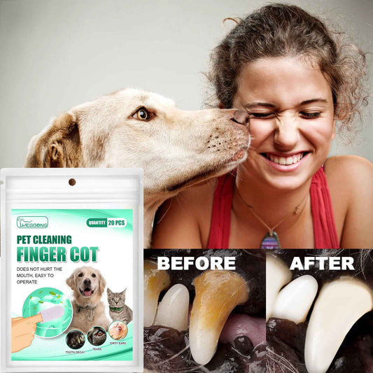 Pet Tooth Cleaning Finger Sleeves for Dogs and Cats Oral Hygiene Care