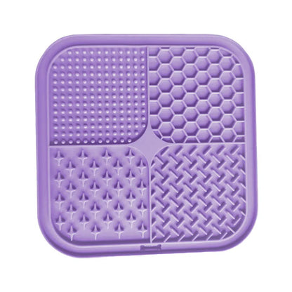 Pet Licking Mat Silicone Pet Food Suction Cup Licking Mat Slow Feeding Mat Anti-choking Slow Food Basin