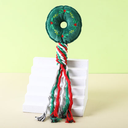 Christmas Plush Rope Dog Toy – Festive Chew Toy in 6 Holiday Designs