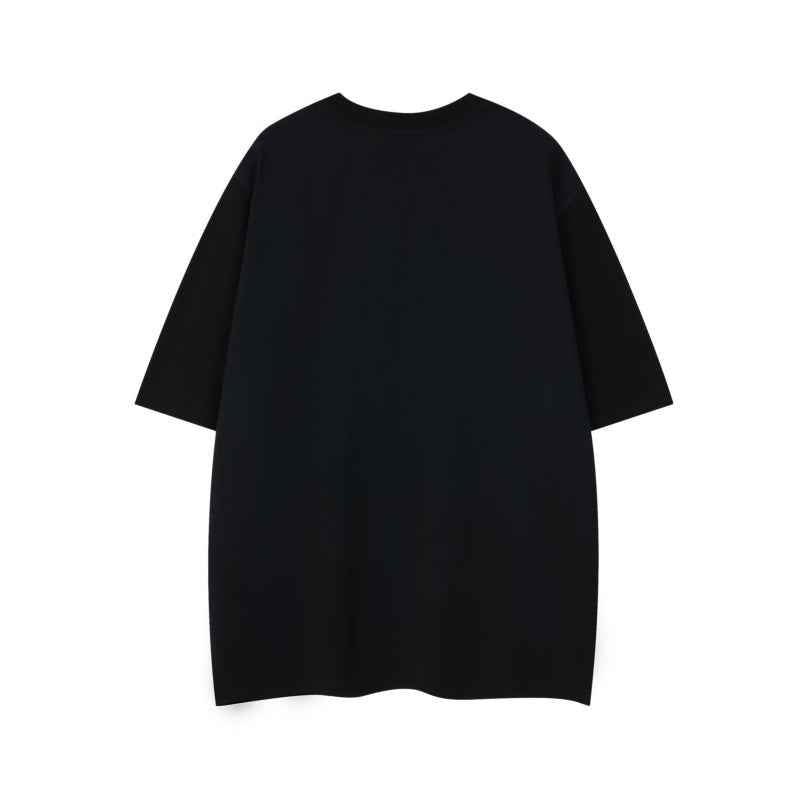 Animal print T-shirt for men and women with loose short sleeves