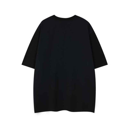 Animal print T-shirt for men and women with loose short sleeves