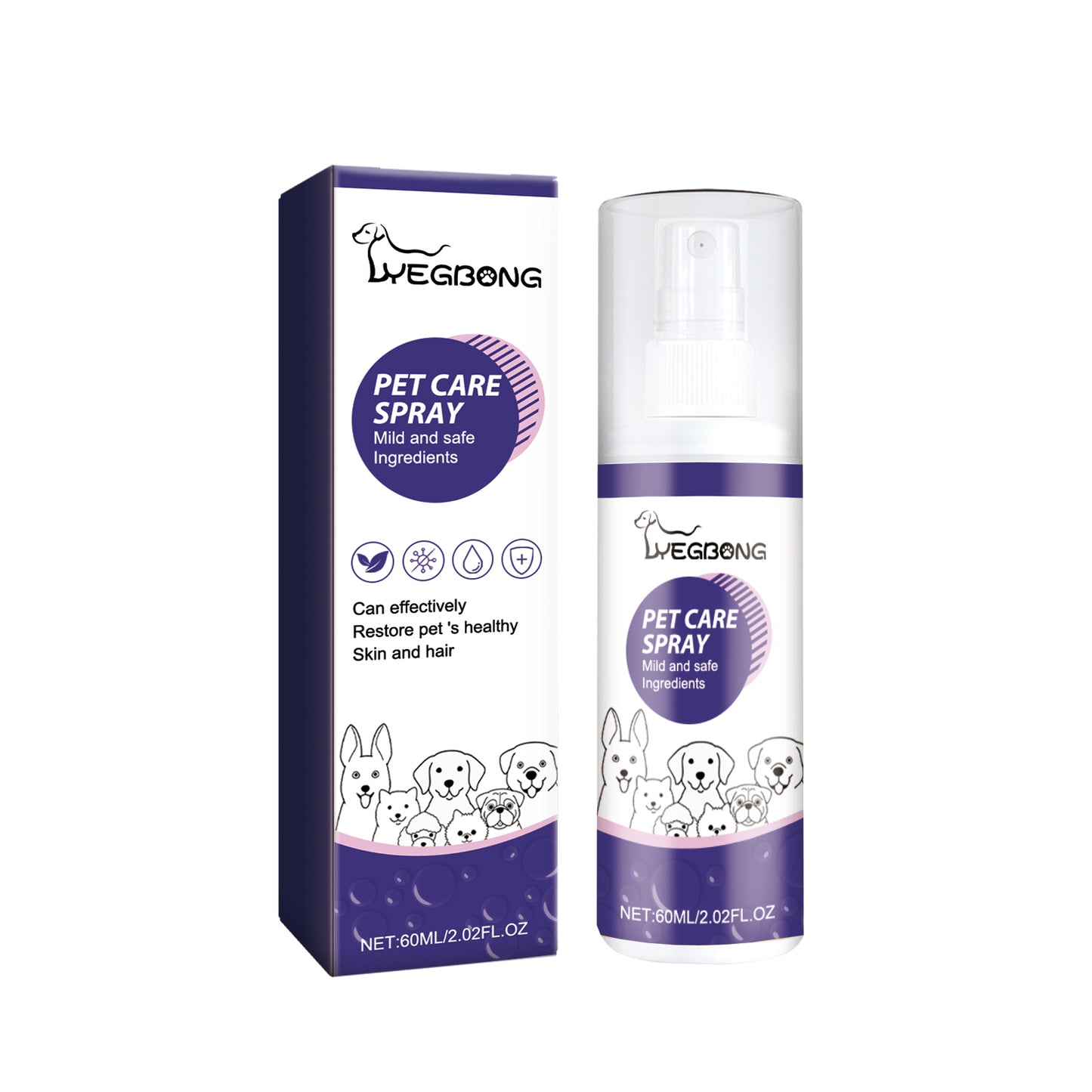 Pet Care Spray, Pet Cat And Dog Skin Wound Care Skin Moss Itchy Repair Spray