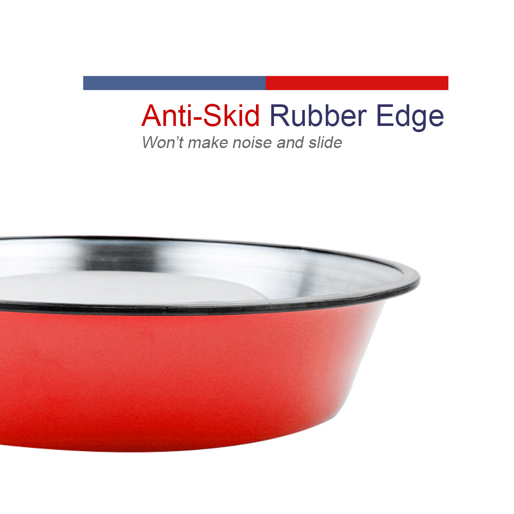 Stainless Steel Color Spray Paint Pet Dog Bowls Puppy Cats Food Drink Water Feeder Pets Supplies Non slip Feeding Dishes