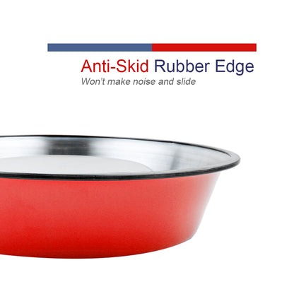 Stainless Steel Color Spray Paint Pet Dog Bowls Puppy Cats Food Drink Water Feeder Pets Supplies Non slip Feeding Dishes