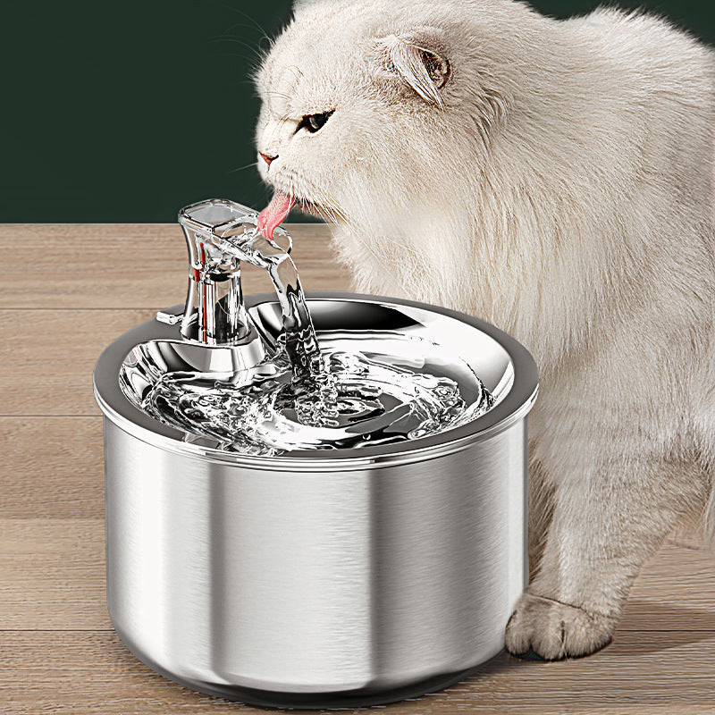 Stainless Steel Cat Water Dispenser Automatic Over-Circulation Flow Pet Smart Water Dispenser Cat And Dog Filter Drinking Bowl