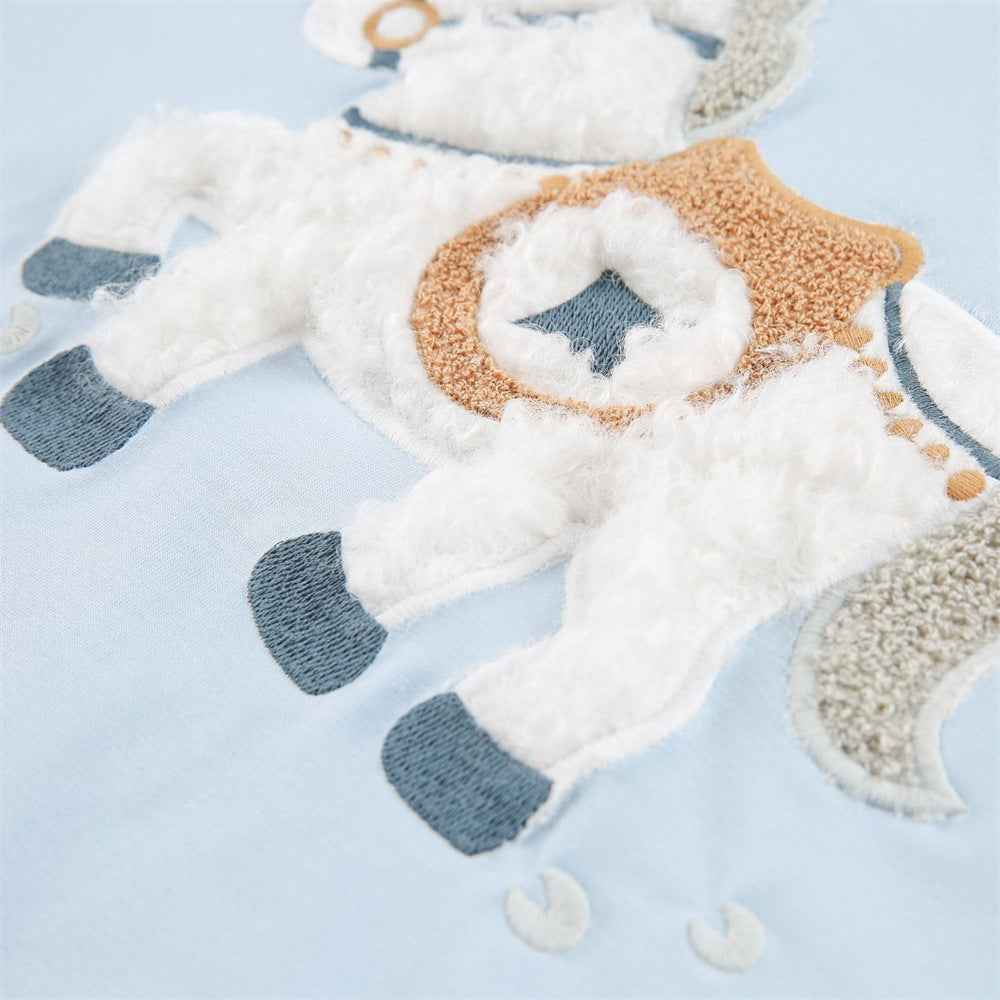 Animal plush embroidered short sleeved t-shirt