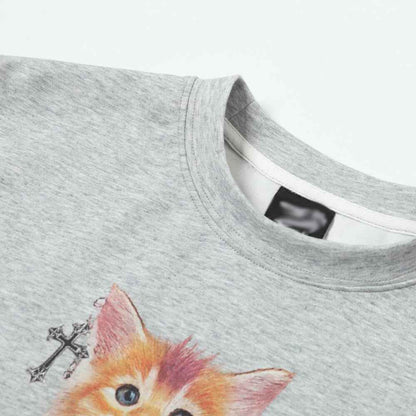 Animal kitten 3D printed short sleeved t-shirt