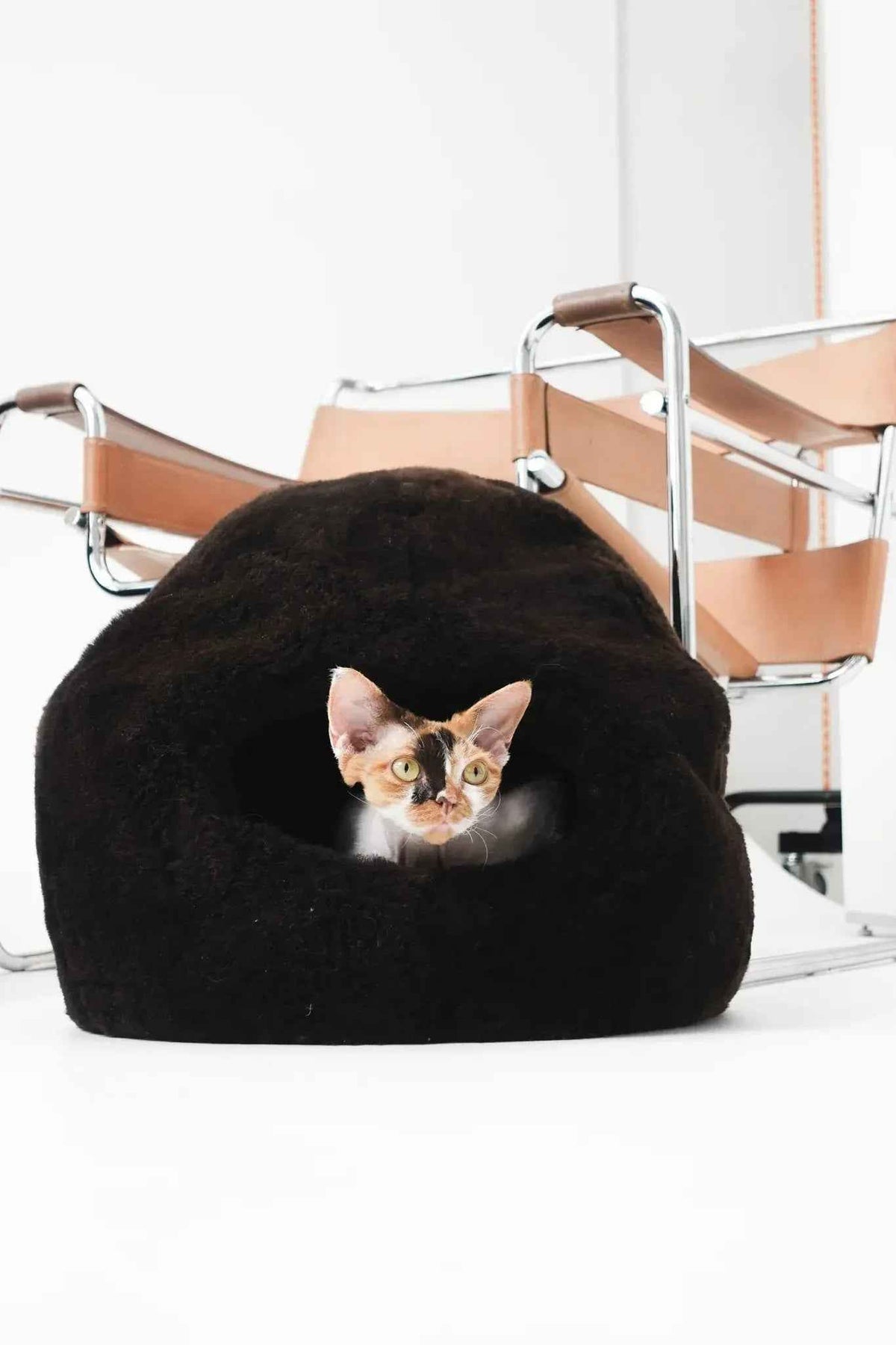 Nest Natural Sheepskin Pet Bed - Brown
