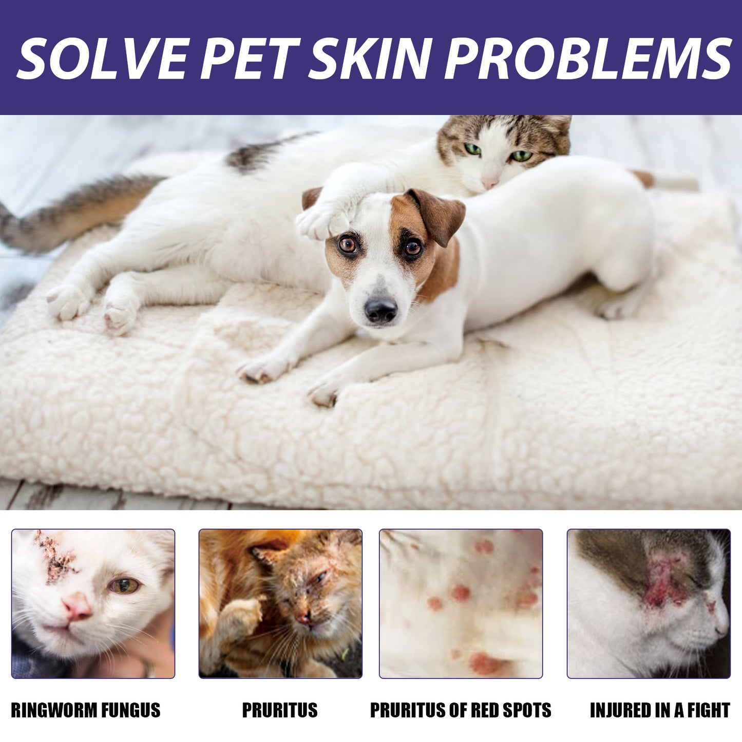 Pet Care Spray, Pet Cat And Dog Skin Wound Care Skin Moss Itchy Repair Spray