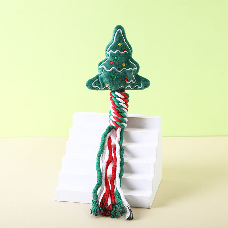 Christmas Plush Rope Dog Toy – Festive Chew Toy in 6 Holiday Designs