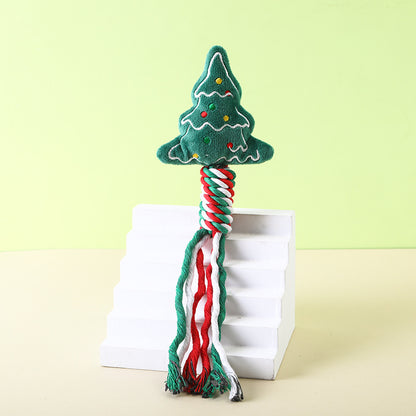 Christmas Plush Rope Dog Toy – Festive Chew Toy in 6 Holiday Designs