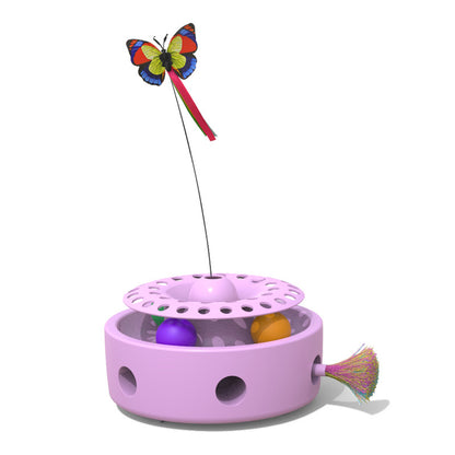 Smart Three-In-One Cat Butterfly Toy Pet Funny Cat Feather Punching Machine Self-Hi Funny Cat Stick Toy