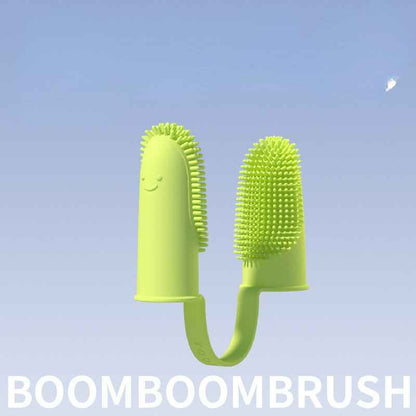 New Dog Toothbrush Double Fingers Pet Supplies Teeth Cleaning Finger Sleeves Oral Cleaning Tools Puppy Accessories Useful Gadget
