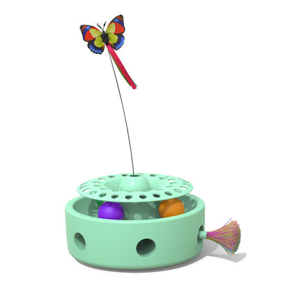 Smart Three-In-One Cat Butterfly Toy Pet Funny Cat Feather Punching Machine Self-Hi Funny Cat Stick Toy