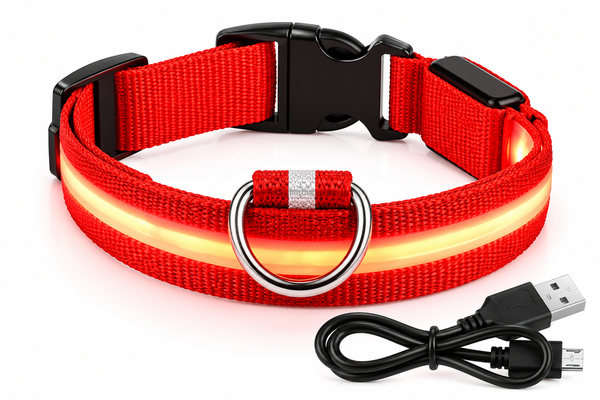 LED Luminous Collar 3 Modes USB Rechargeable – texture and finish detail