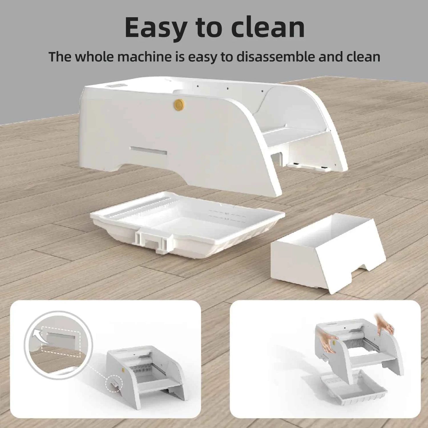 PETAOK Automatic Smart Cat Litter Box – Large 65L, Low Noise, Self‑Cleaning