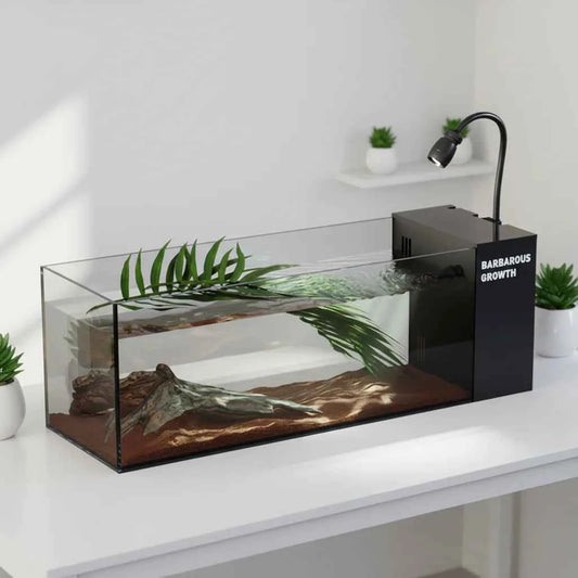 Ultra‑White Glass Desktop Aquarium – 220V Modern Rectangular Fish Tank