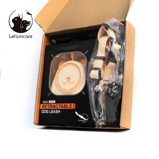 Nylon Retractable Dog Leash with 360° Rotating Tangle‑Free Design & Reflective Safety