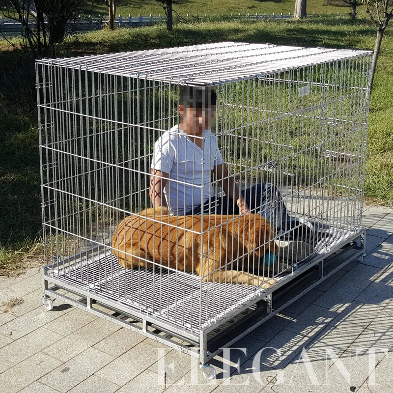 Square Tube Folding Dog Cage Large Dog Pet Cage